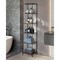 Narrow Glass Shelf Bookcase with Steel Frame for Bedroom Living Room Office Bathroom Storage